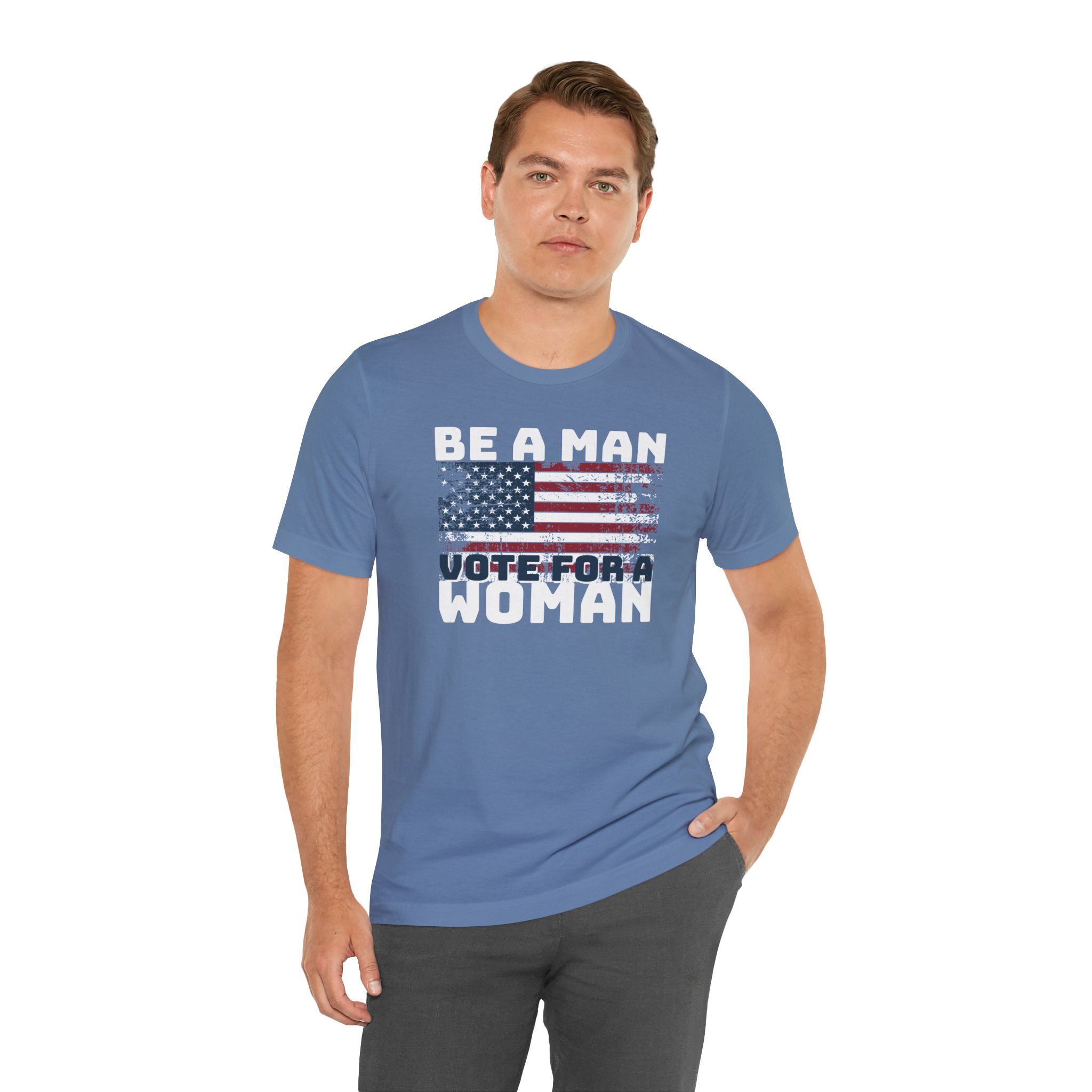 Distressed American Flag Vote Woman T-Shirt