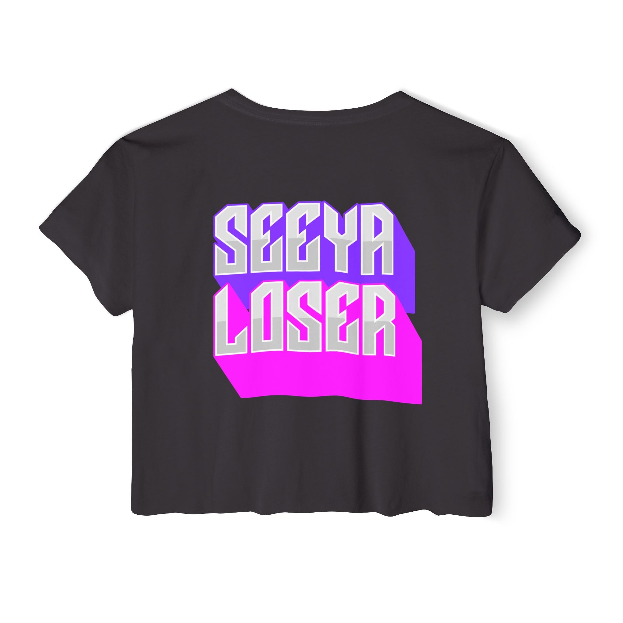 hello cutie, see ya loser, reversable t-shirt, front and back shirt, cute cropped tee, crop top