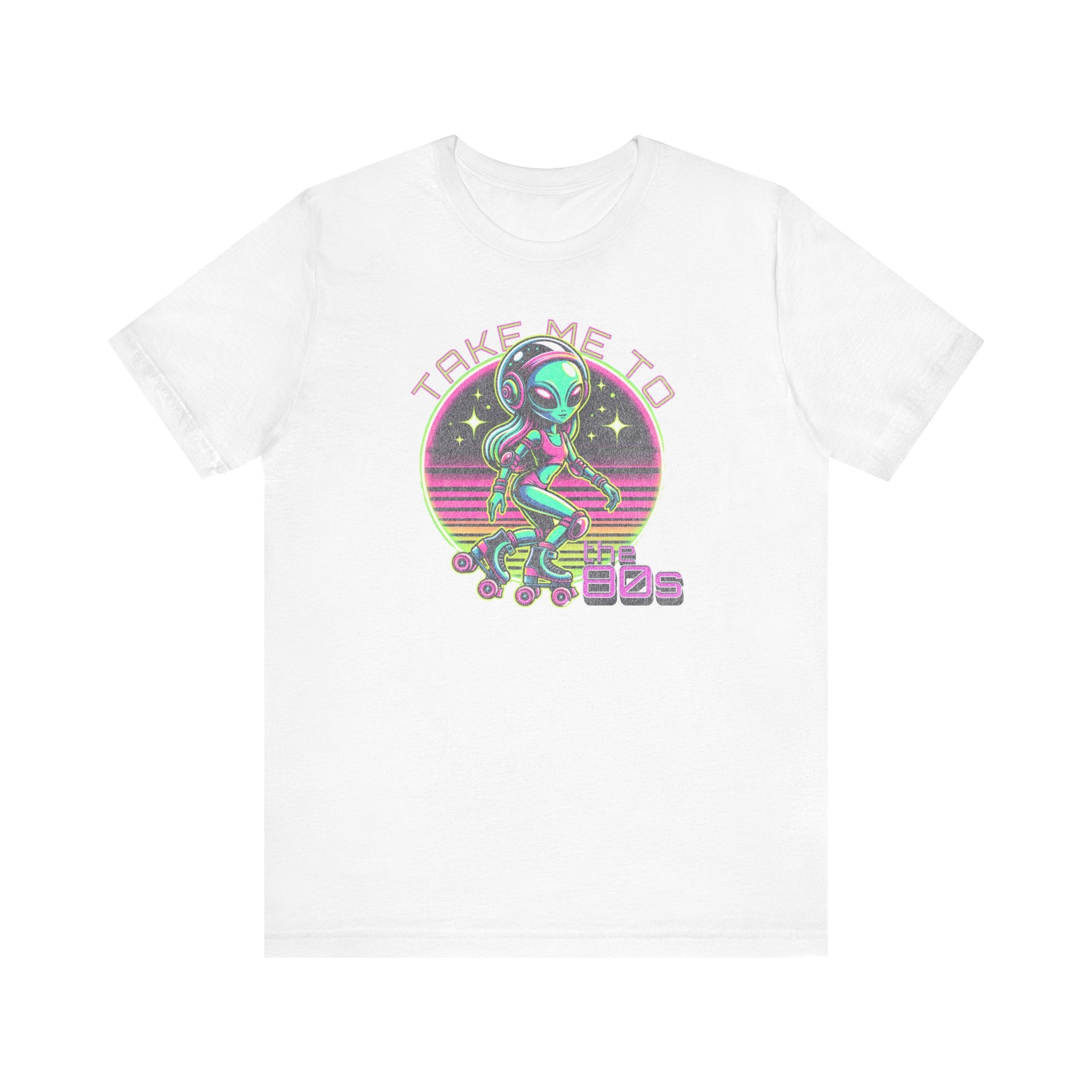 Alien 80s Roller Skate T-Shirt, Fun Graphic Tee, Eighties t-shirt, Retro Vibes, Skater Shirt, Alien Lover Top