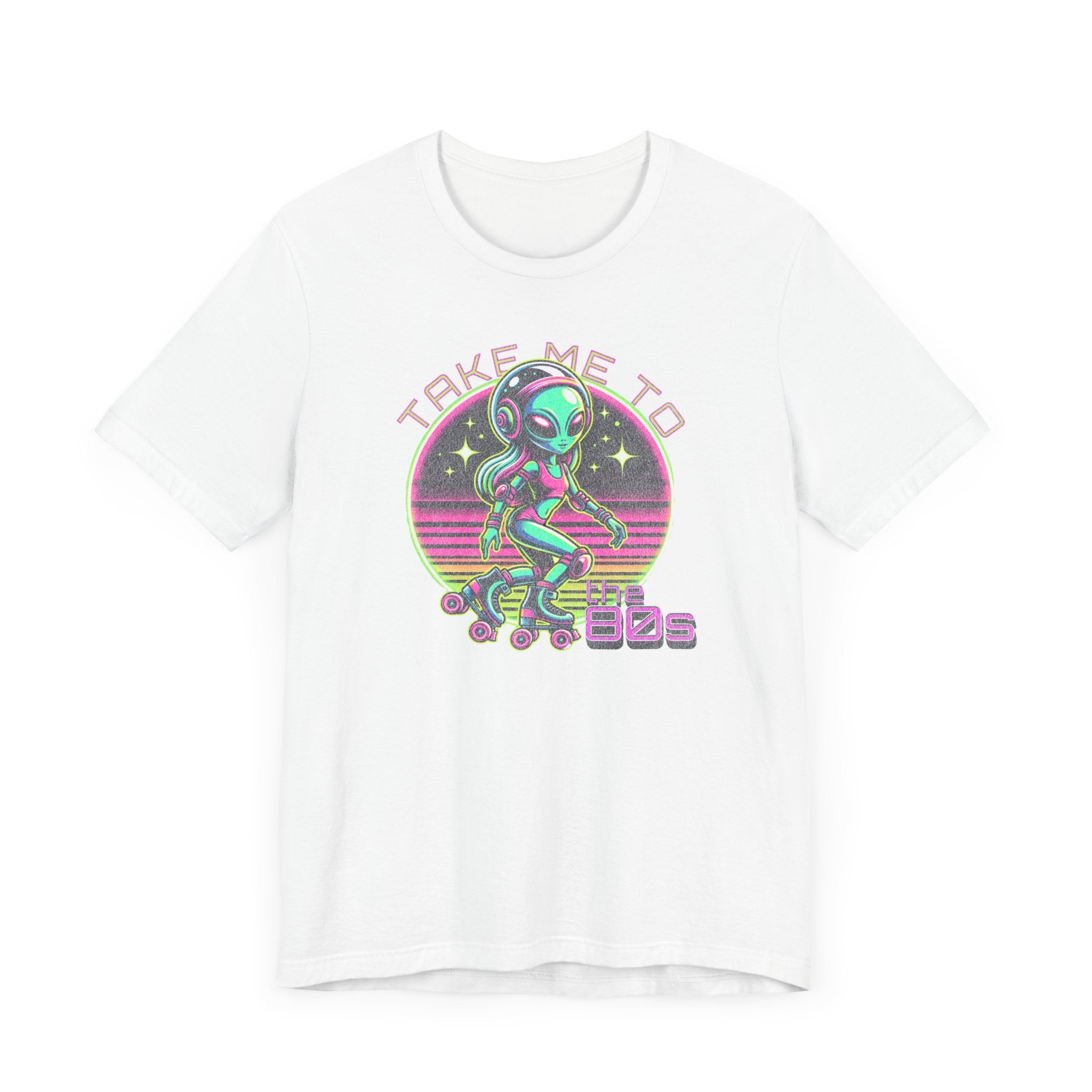 Alien 80s Roller Skate T-Shirt, Fun Graphic Tee, Eighties t-shirt, Retro Vibes, Skater Shirt, Alien Lover Top