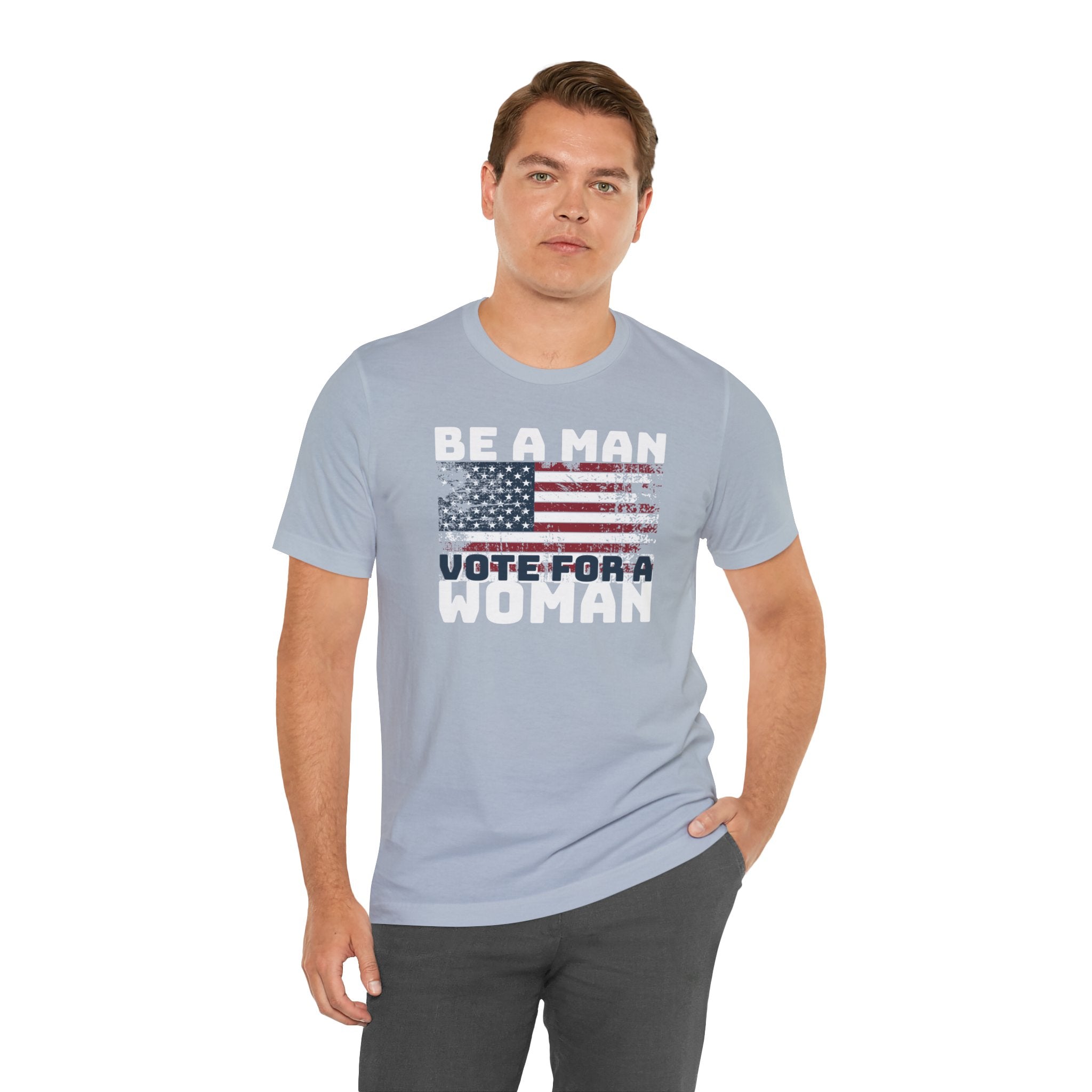 Distressed American Flag Vote Woman T-Shirt