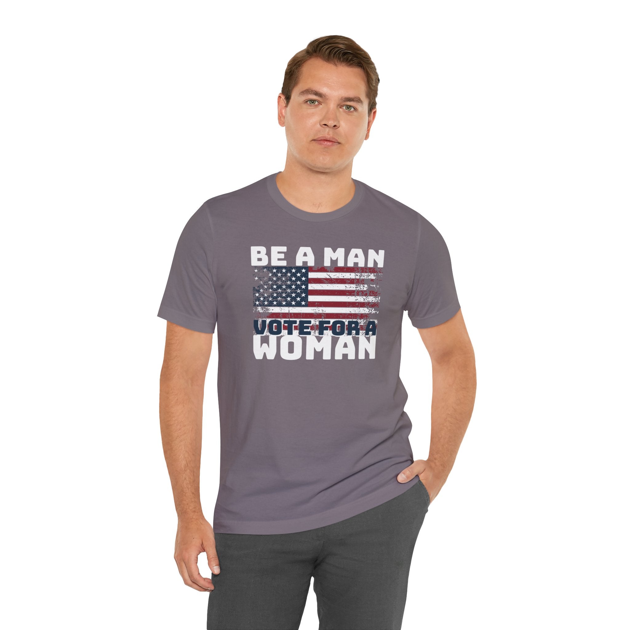 Distressed American Flag Vote Woman T-Shirt