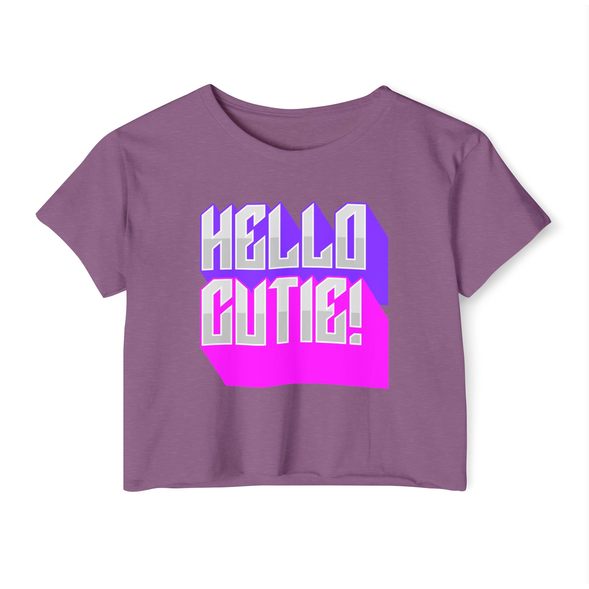 hello cutie, see ya loser, reversable t-shirt, front and back shirt, cute cropped tee, crop top