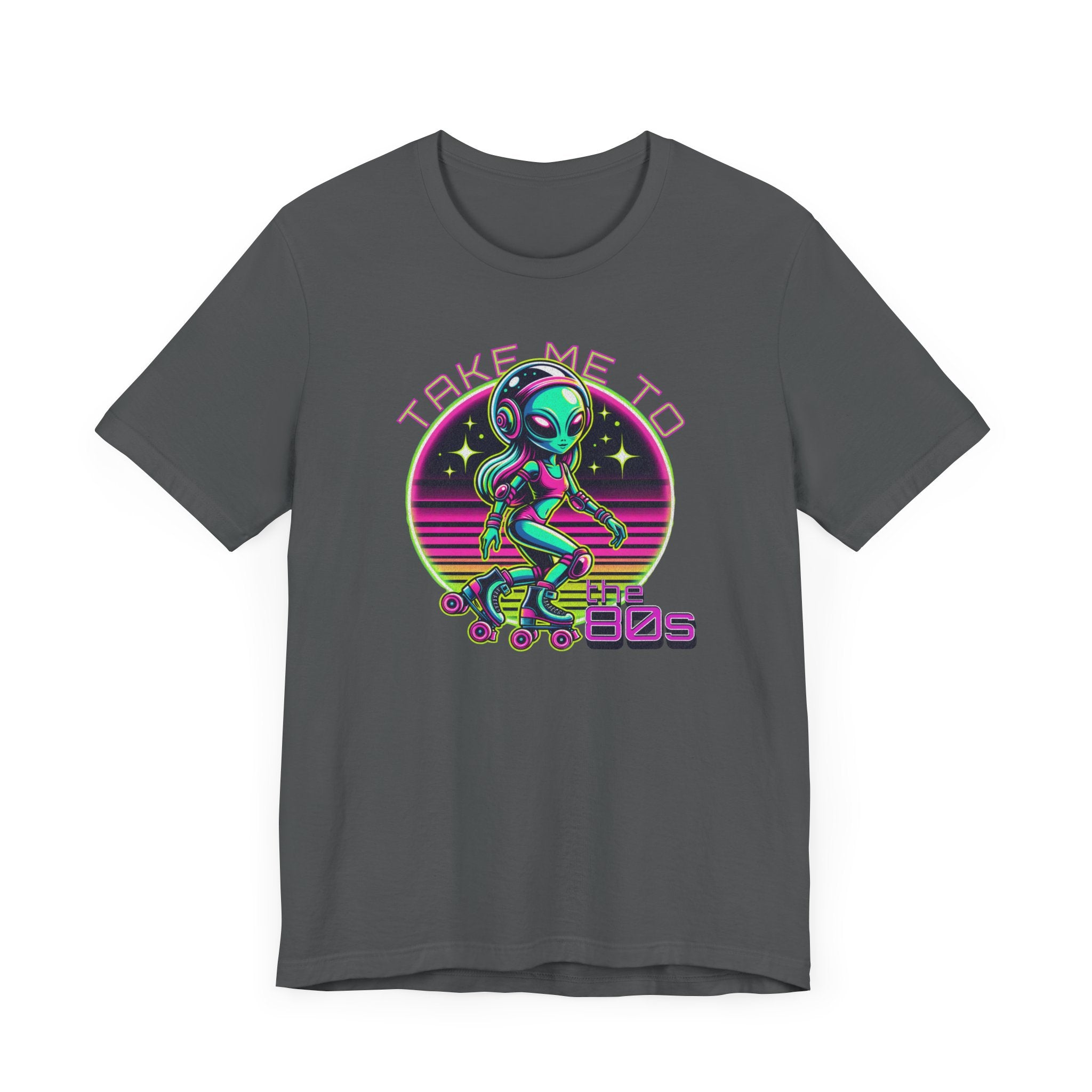 Alien 80s Roller Skate T-Shirt, Fun Graphic Tee, Eighties t-shirt, Retro Vibes, Skater Shirt, Alien Lover Top