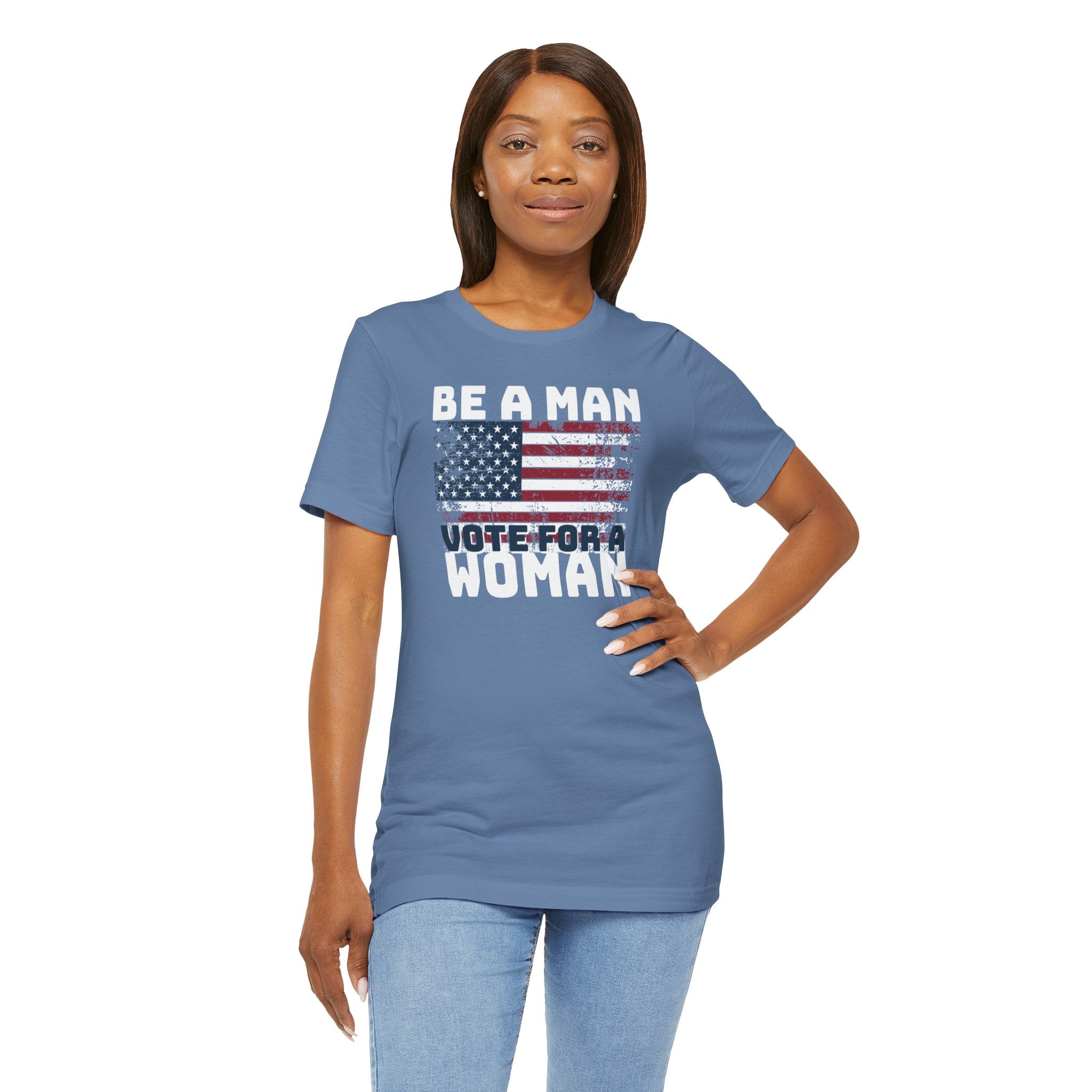 Distressed American Flag Vote Woman T-Shirt