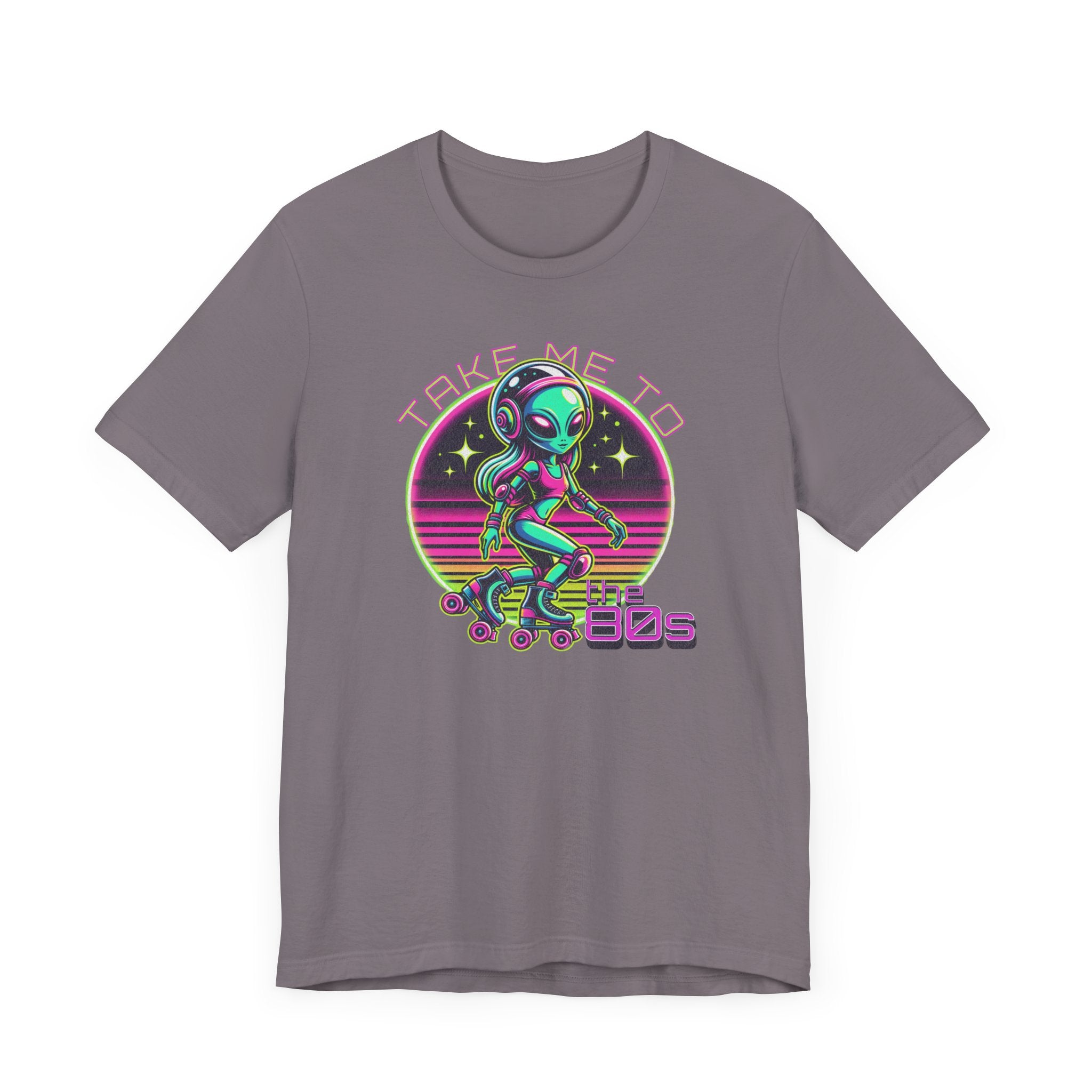 Alien 80s Roller Skate T-Shirt, Fun Graphic Tee, Eighties t-shirt, Retro Vibes, Skater Shirt, Alien Lover Top