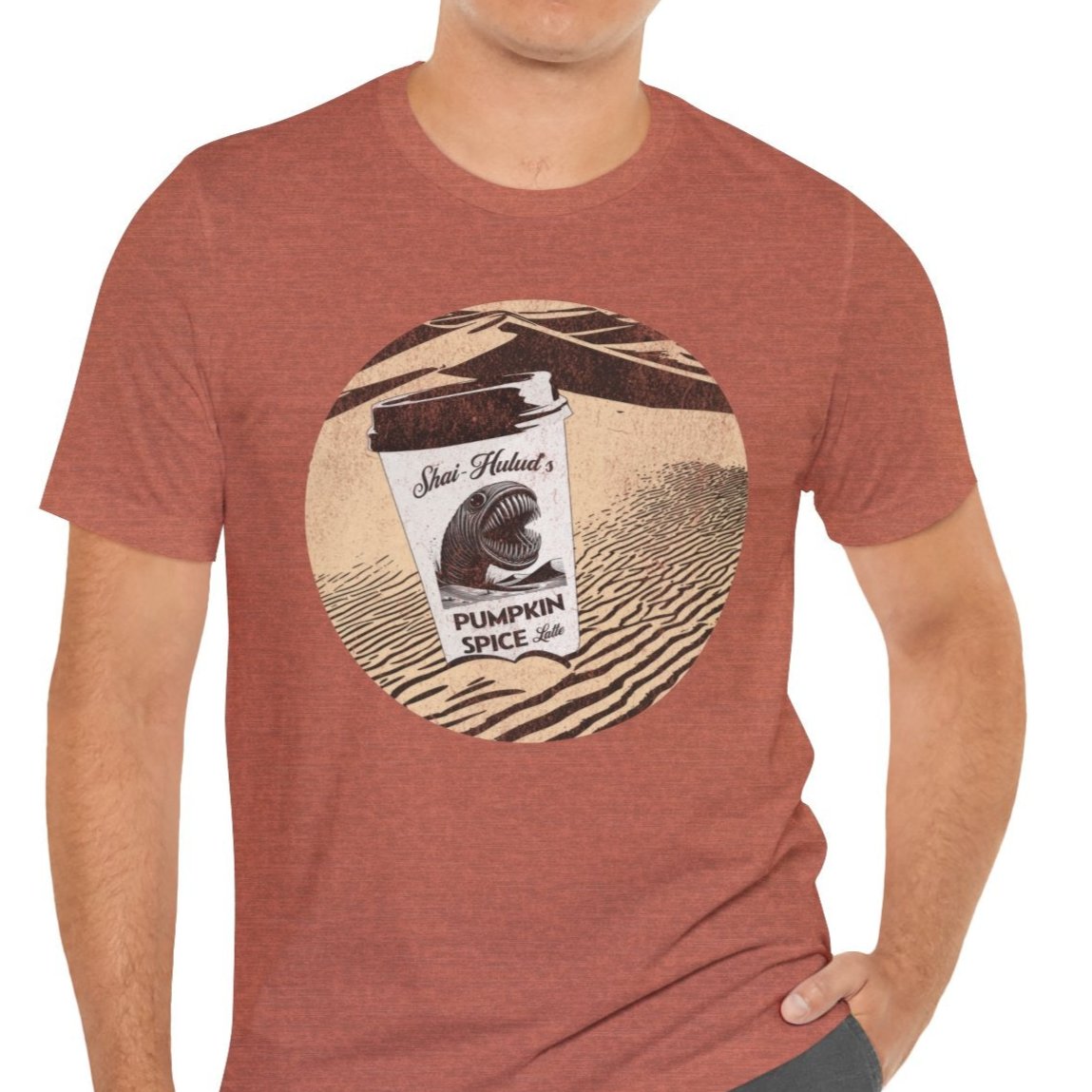 Man, that coffee on Arrakis really is something special, isn't it? This pumpkin spice themed T-Shirt brings a funny sci-fi vibe perfect for Dune lovers. Embrace your love for everything pumpkin spice or Arrakis with this comfortable and breathable tee. Ideal for casual outings, coffee dates, and seasonal celebrations.