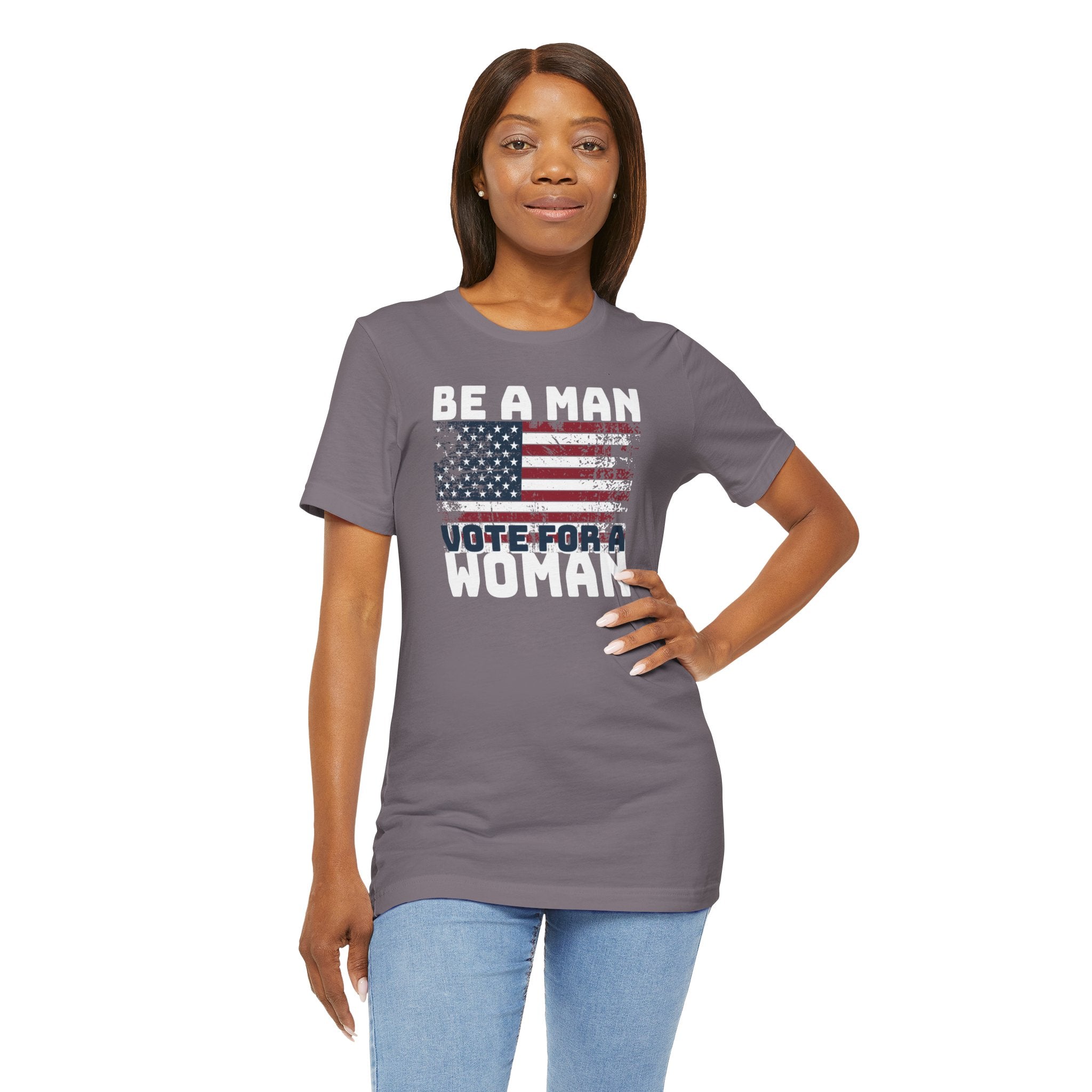 Distressed American Flag Vote Woman T-Shirt