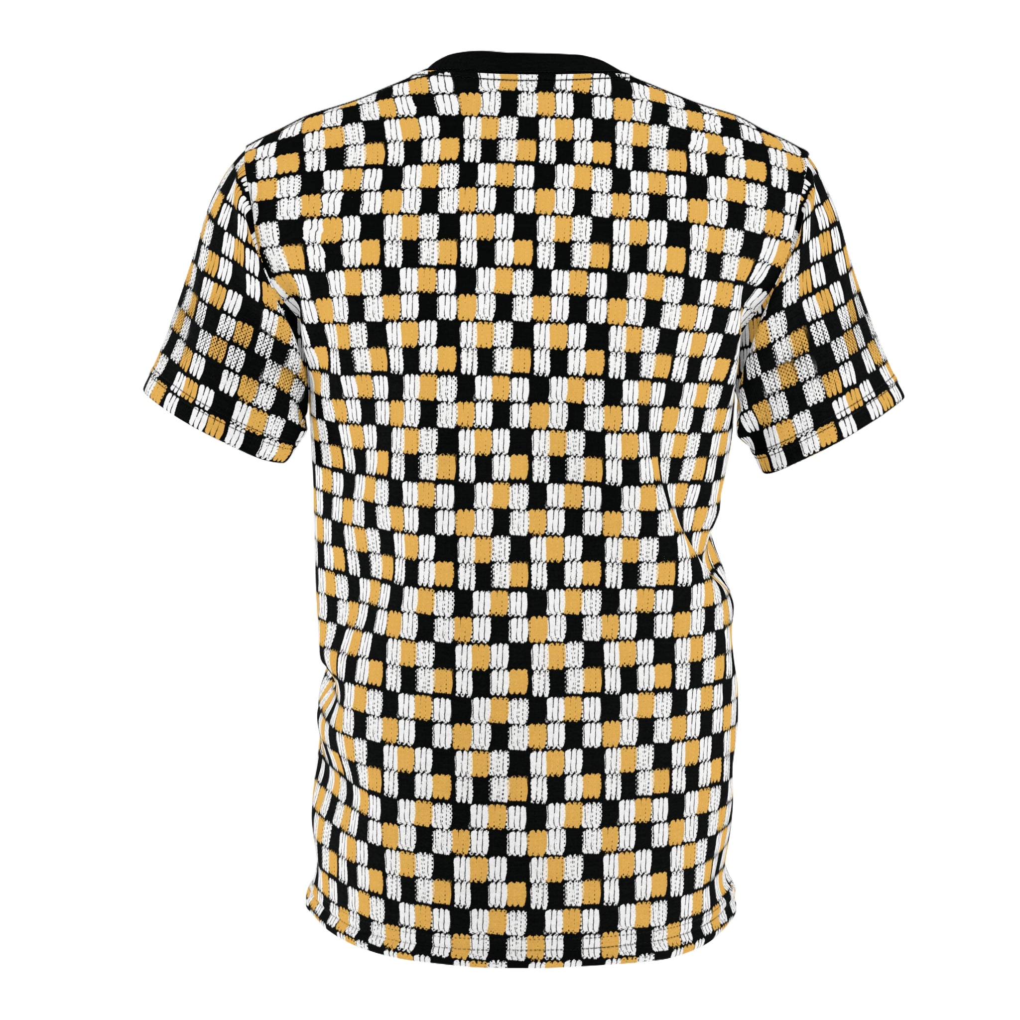 Modern All-Over Print T-Shirt in Dotted Line pattern - Stand Out in Black and Yellow - Abstract Shirt, Artsy Tee, Grunge art, Modern Art, Artistic Gift, Casual Streetwear, Aesthetic Clothing, Men's style