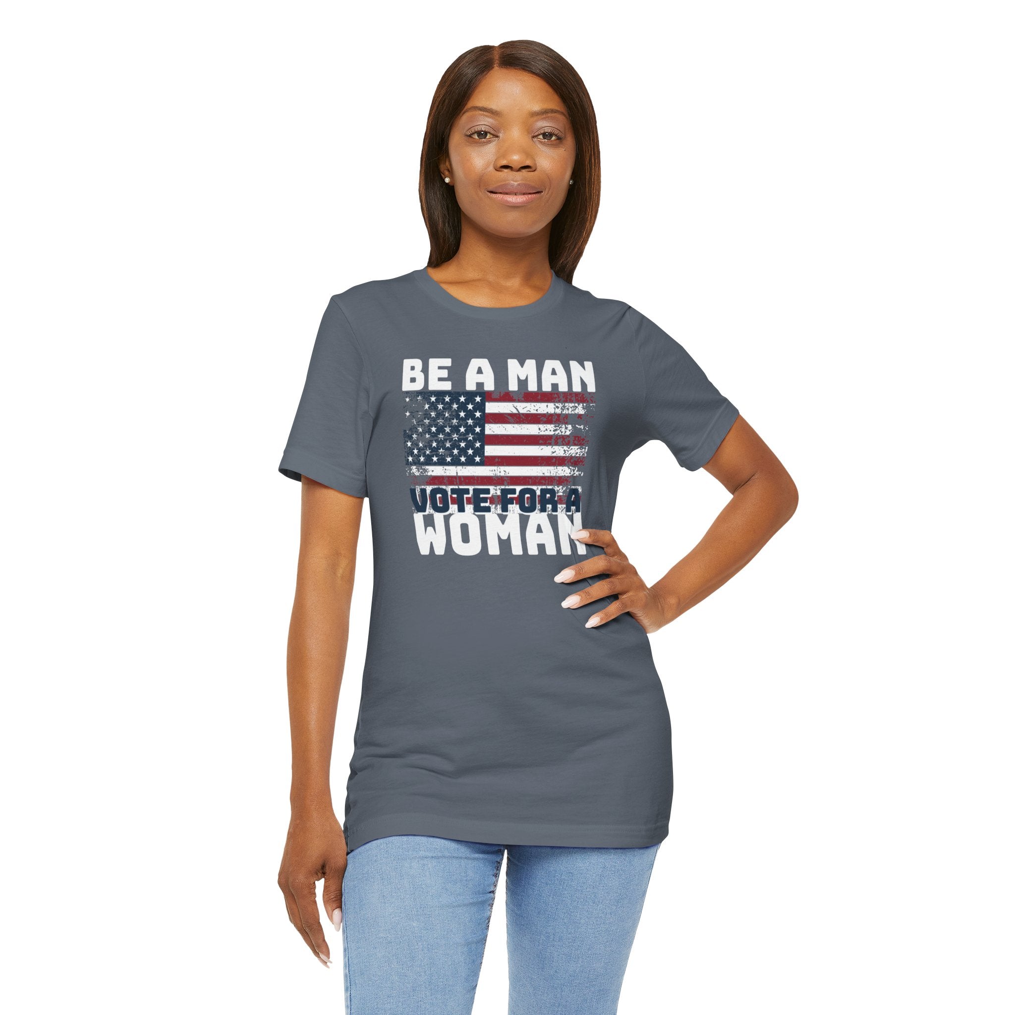 Distressed American Flag Vote Woman T-Shirt