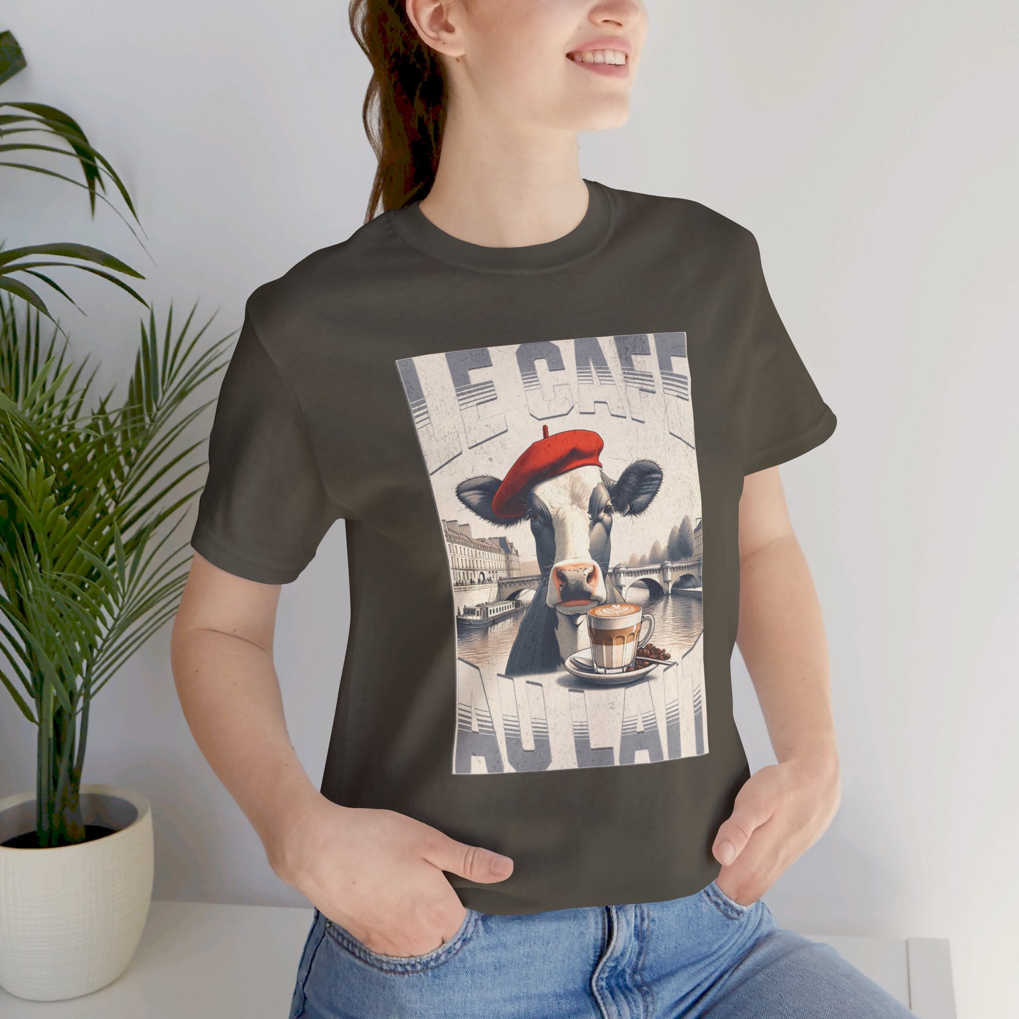 Le Cafe Au Lait - French Cow T-Shirt