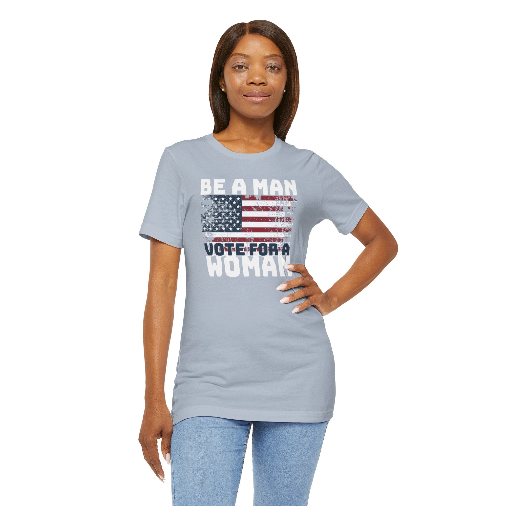 Distressed American Flag Vote Woman T-Shirt