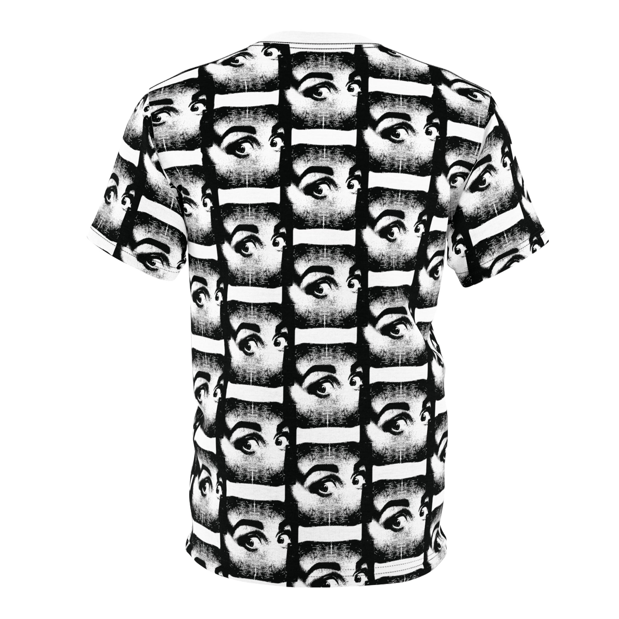 Retro Eyes All-Over Print T-Shirt In Black & White - Stand Out in Style - Abstract Shirt, Artsy Tee, Geometric Top, Modern Art, Artistic Gift, Casual Streetwear, Aesthetic Clothing, Men's style