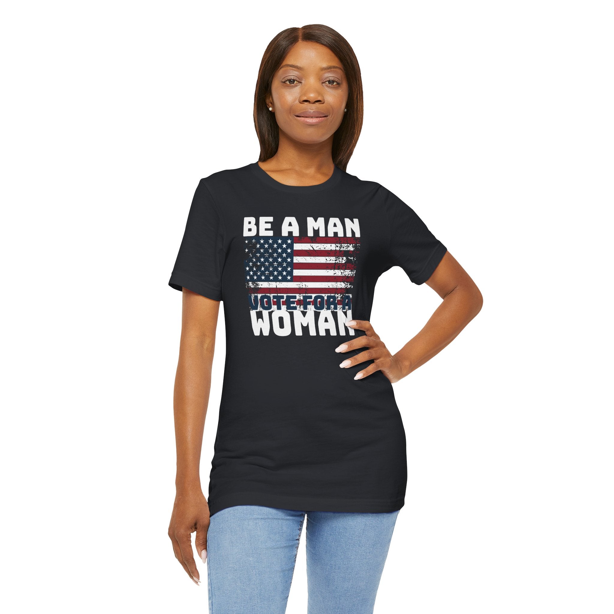 Distressed American Flag Vote Woman T-Shirt