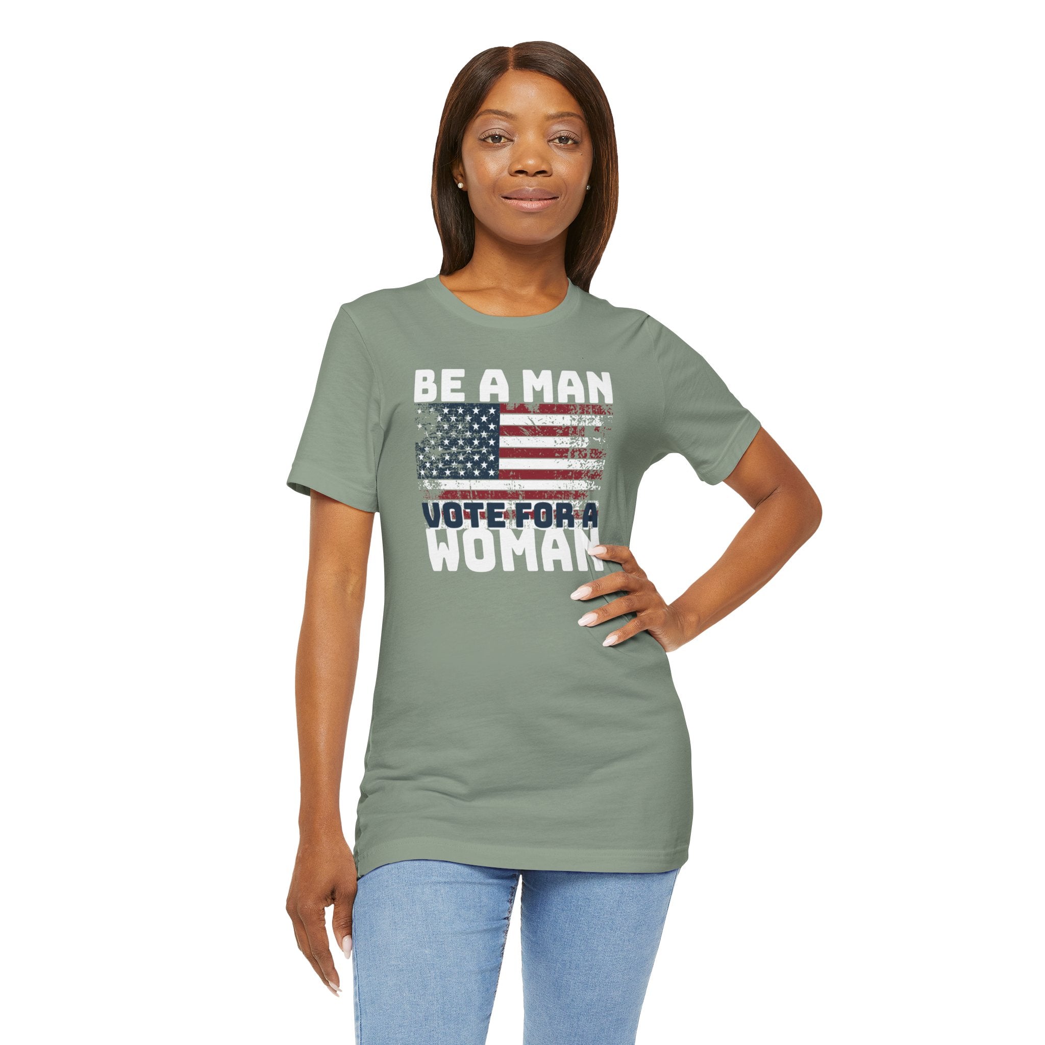 Distressed American Flag Vote Woman T-Shirt