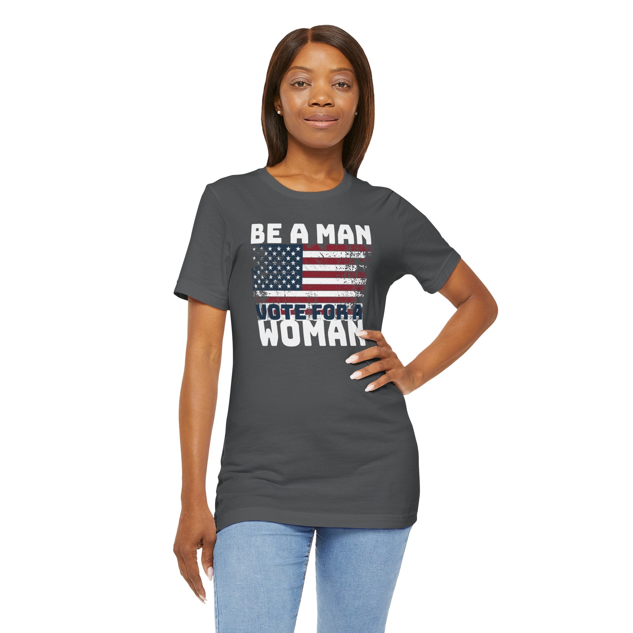 Distressed American Flag Vote Woman T-Shirt