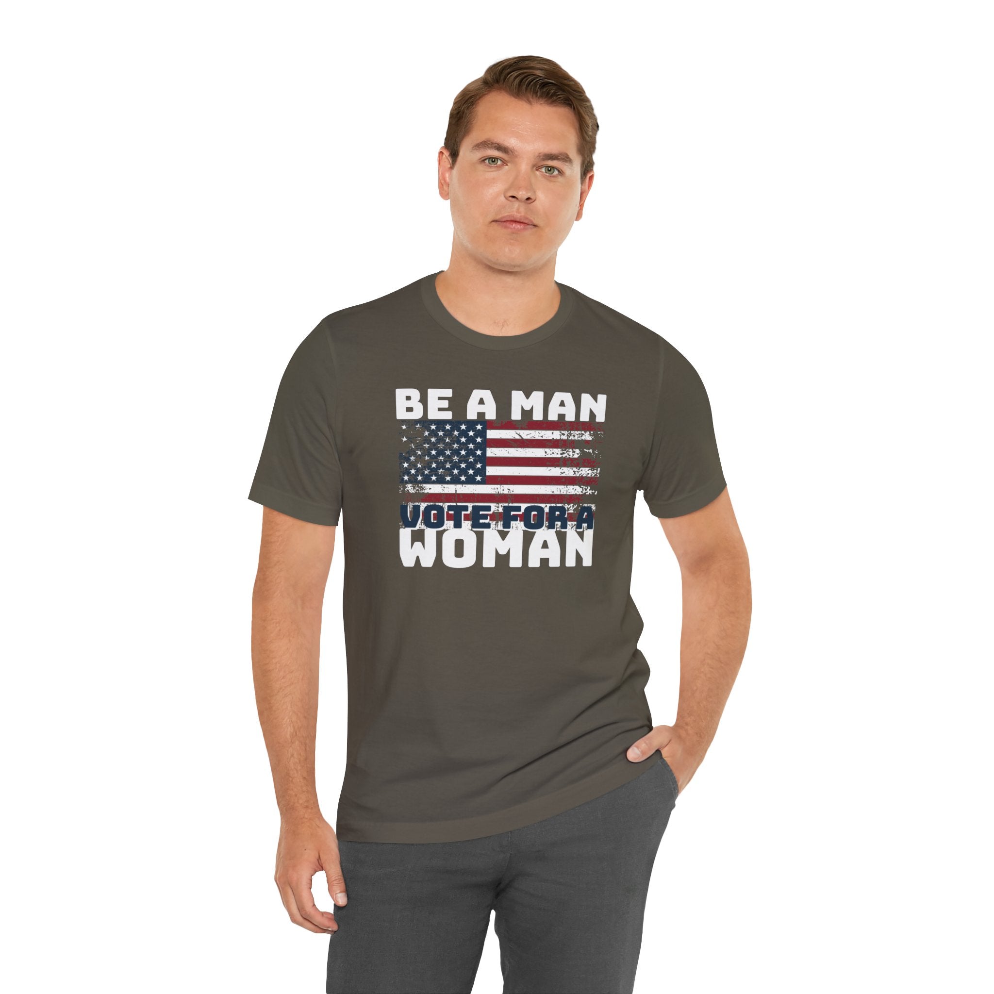 Distressed American Flag Vote Woman T-Shirt